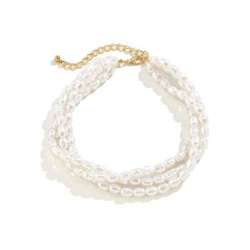 Pearl Necklace Jewellery Set - Shimmering Multi-Strand Choker Gift