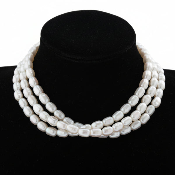 Pearl Necklace Jewellery Set - Shimmering Multi-Strand Choker Gift