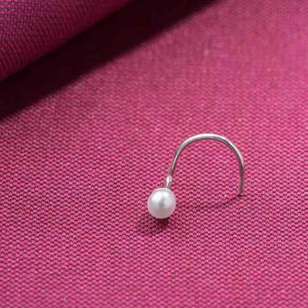 Pearl Silver Nose Pin - Sparkling Sterling Stud Nose Pin for Women