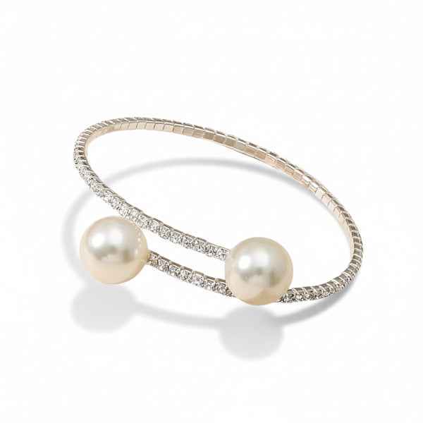 Pearl Tennis Bracelet - Sparkly Silver Bangle & Luxury Jewelry