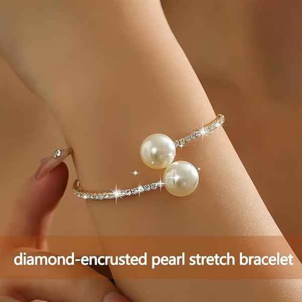 Pearl Tennis Bracelet - Sparkly Silver Bangle & Luxury Jewelry