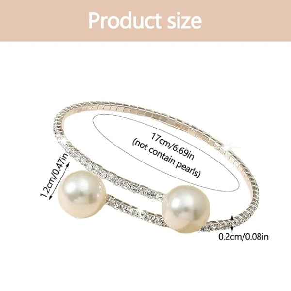 Pearl Tennis Bracelet - Sparkly Silver Bangle & Luxury Jewelry