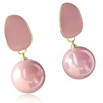 Pink Drop Bead Earrings: Modern Resin Fashion Dangle Jewelry