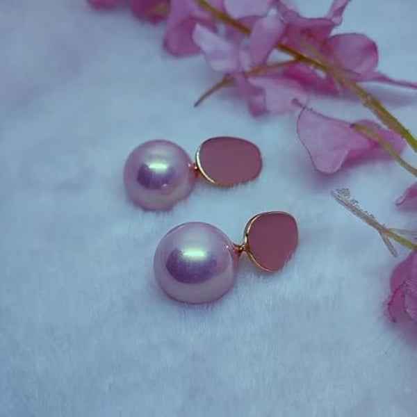 Pink Drop Bead Earrings: Modern Resin Fashion Dangle Jewelry