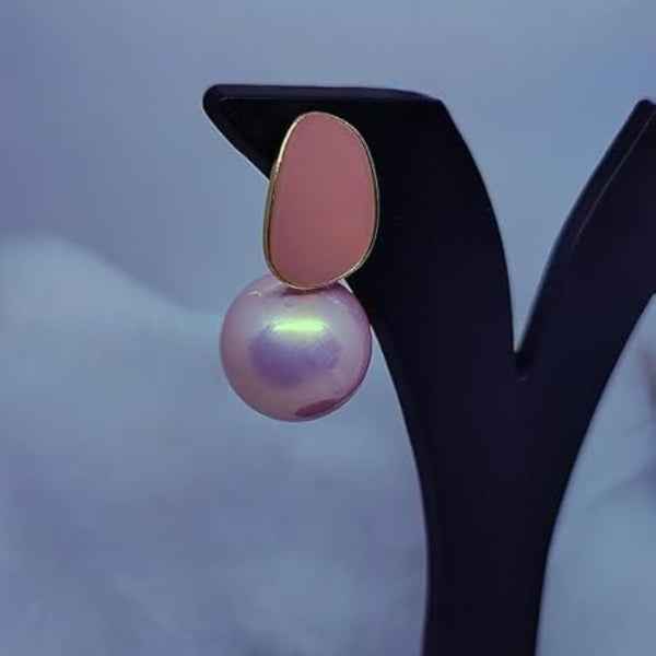 Pink Drop Bead Earrings: Modern Resin Fashion Dangle Jewelry