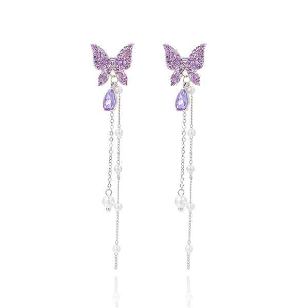 Chic Purple Hoop Earrings: Twisted Design Vibrant Fashion Jewelry