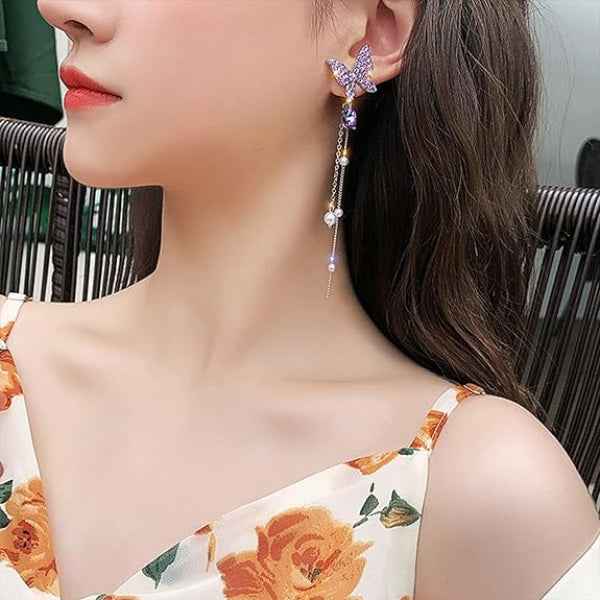 Chic Purple Hoop Earrings: Twisted Design Vibrant Fashion Jewelry