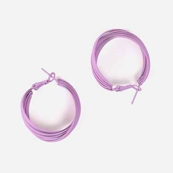 Chic Purple Hoop Earrings: Twisted Design Vibrant Statement Jewelry