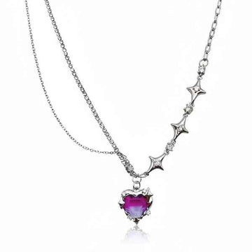 Sophisticated Purple Heart Star Necklace | Radiant Gradient Jewelry
