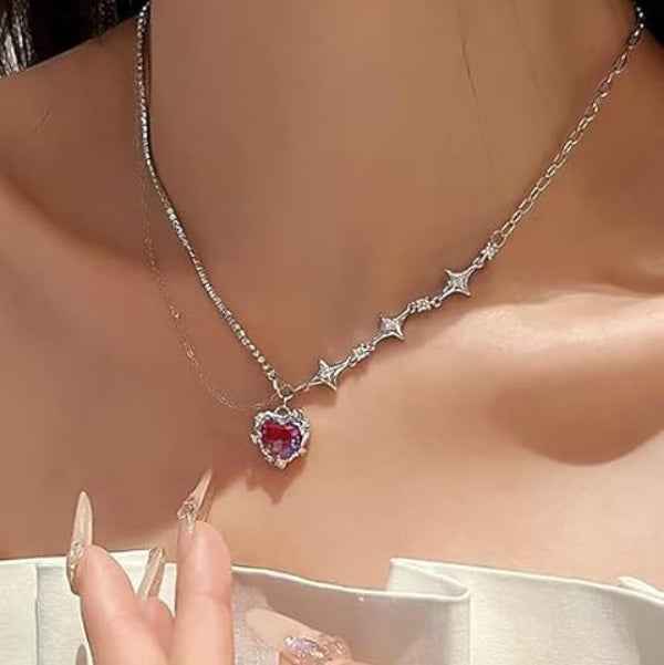 Sophisticated Purple Heart Star Necklace | Radiant Gradient Jewelry
