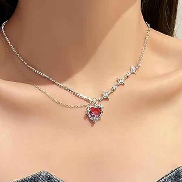 Sophisticated Purple Heart Star Necklace | Radiant Gradient Jewelry