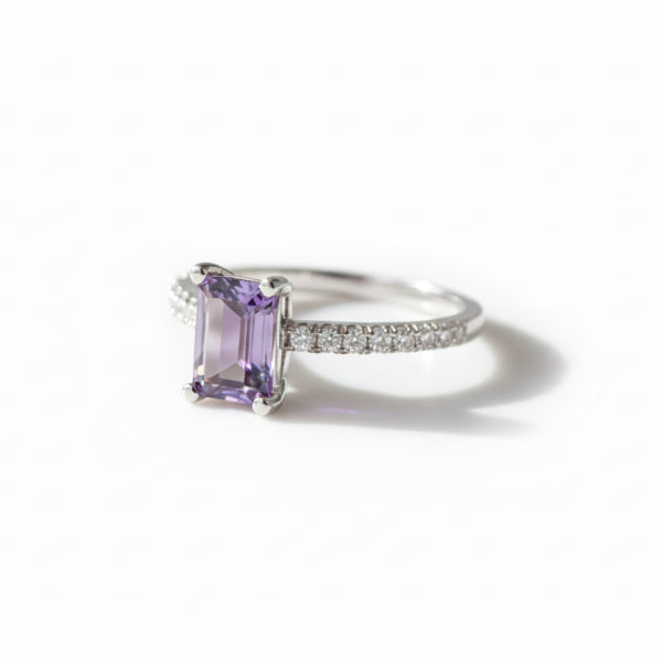 Bold Purple Stone Ring - Radiant Rhinestone Adjustable Finger Ring