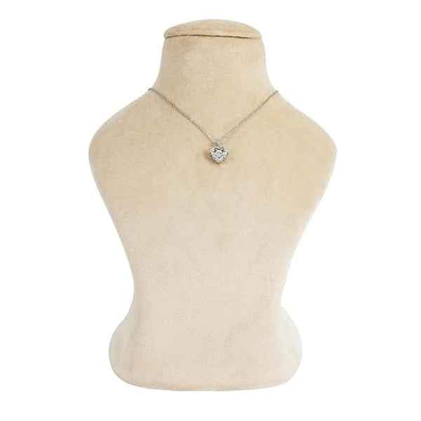 Radiant Silver Heart Necklace | Everlasting Intricate Crystal Gift
