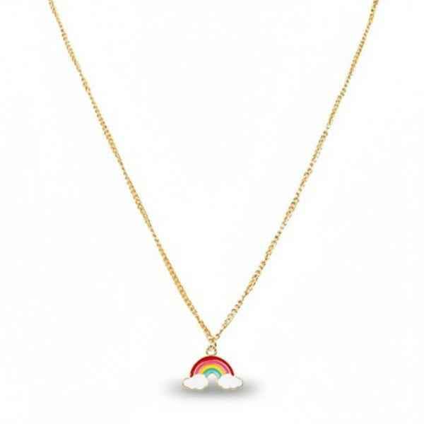 Dainty Rainbow Charm Necklace – Colorful Enamel Pendant Jewelry