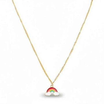 Dainty Rainbow Charm Necklace – Colorful Enamel Pendant Jewelry