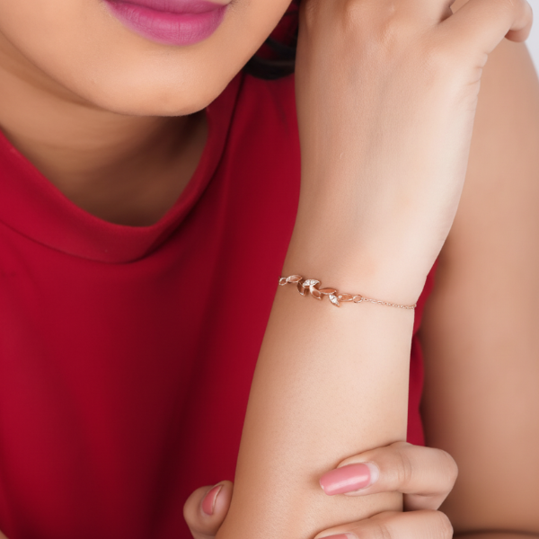 Rose Gold Bracelet – Chic Leaf Chain Jewelry for Women