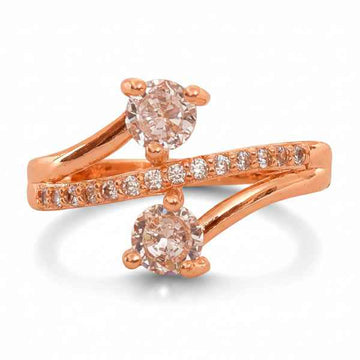 Rose Gold Two-Stone Bypass Ring | Sparkling Promise Jewelry