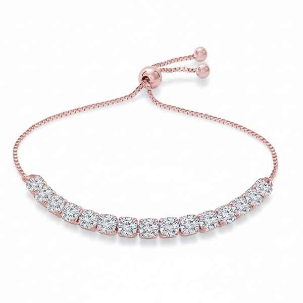 Chic Rose Gold Crystal String Bracelet | Radiant Adjustable Jewelry