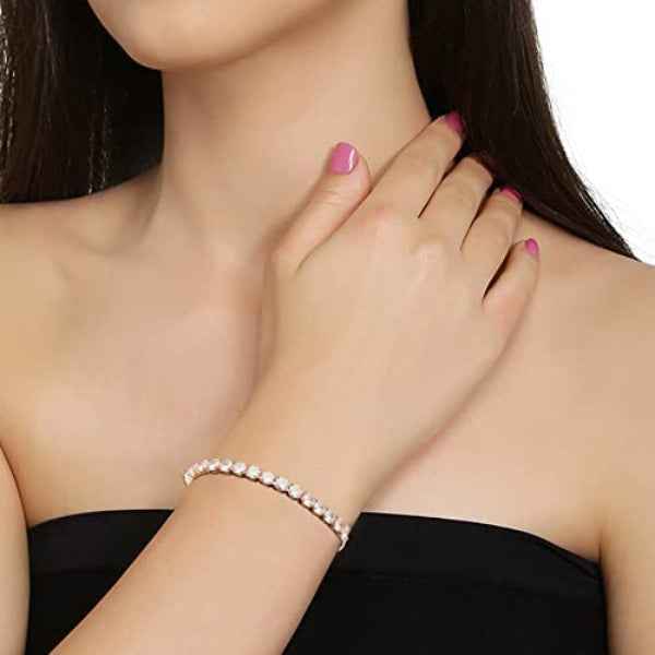 Chic Rose Gold Crystal String Bracelet | Radiant Adjustable Jewelry