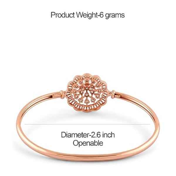 Rose Gold Cuff with Diamond Floral Centerpiece and Filigree Band