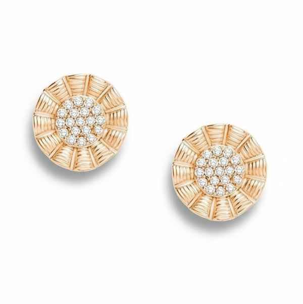 Rose Gold Diamond Woven Earrings: Luxury Studs for Every Day