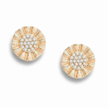 Rose Gold Diamond Woven Earrings: Luxury Studs for Every Day