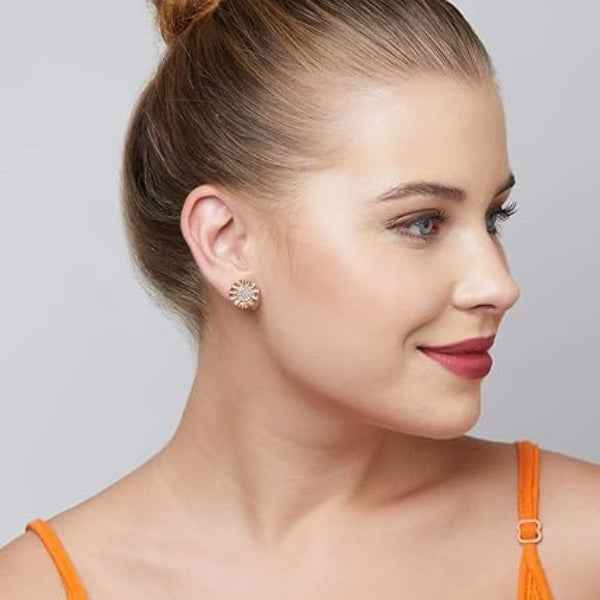 Rose Gold Diamond Woven Earrings: Luxury Studs for Every Day