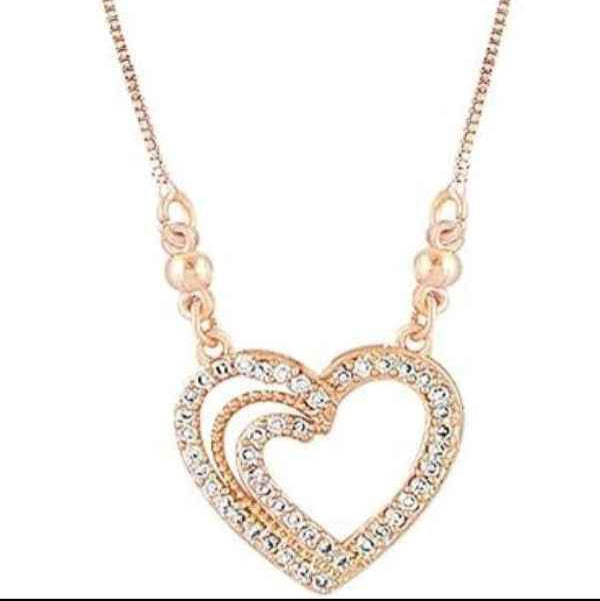 Dainty Rose Gold Double Heart Necklace – Sparkling Pendant