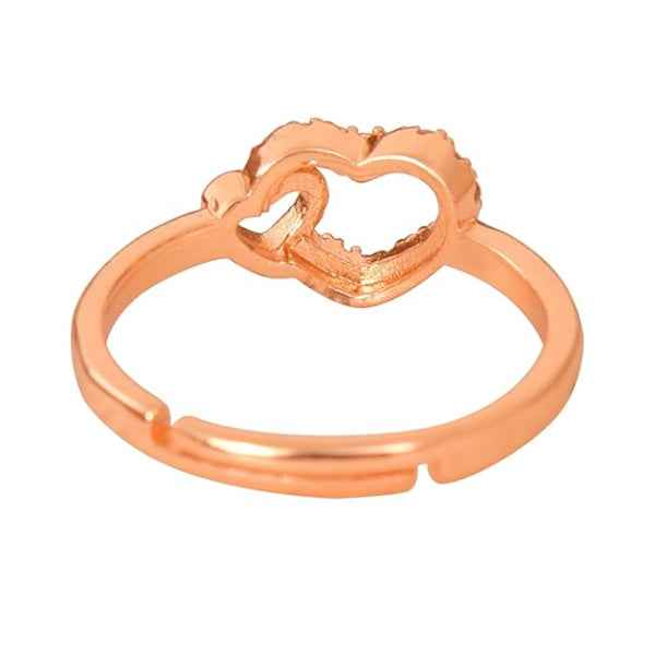 Rose Gold Double Heart Ring | Sparkling Promise Jewelry
