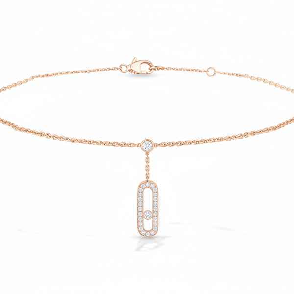 Rose Gold Drop Anklet – Sparkling Crystal Charm Foot Jewelry for Women
