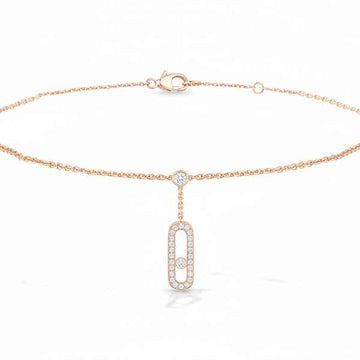 Rose Gold Drop Anklet – Sparkling Crystal Charm Foot Jewelry for Women