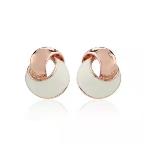 Rose Gold Plated Enamel Earrings | Modern Everyday Jewelry