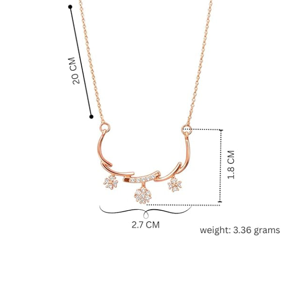 Rose Gold Plated Floral Garland Necklace | Chic Dainty Blossom Charm Jewelry