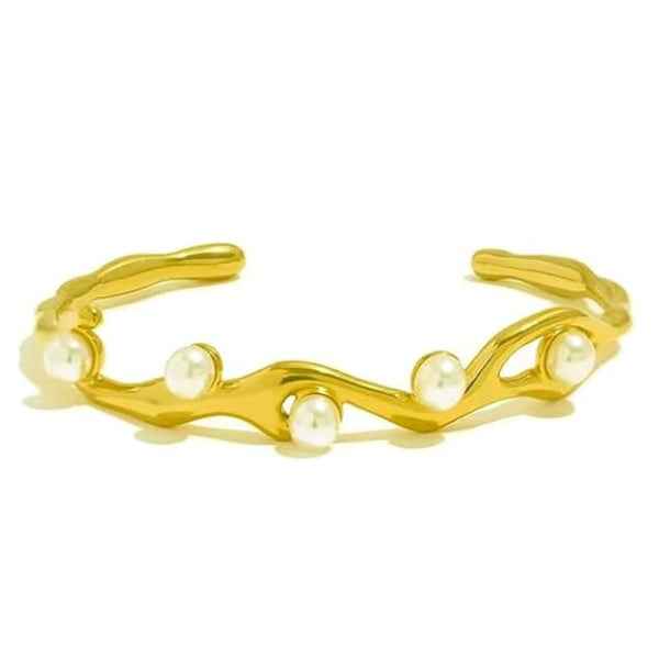 Chic Rose Gold Geometric Bangle | Modern Layered Statement Jewelry