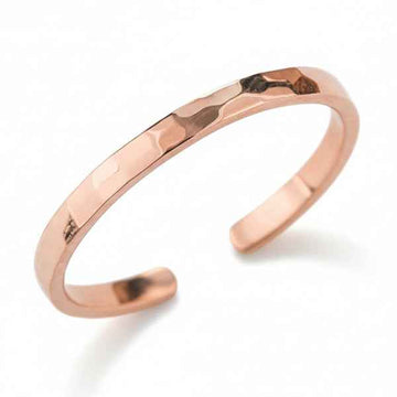 Rose Gold Hammered Band - Shimmering Stackable Thin Promise Ring