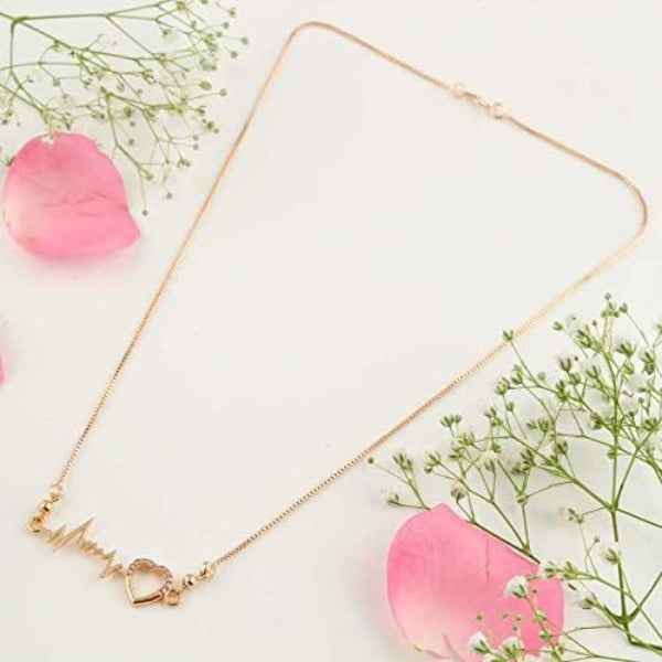 Rose Gold Heartbeat Necklace – EKG Pulse Line Heart Jewelry