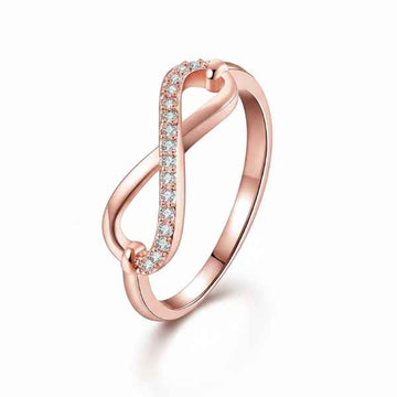 Rose Gold Infinity Ring | Sparkling Promise Ring Gift for Her