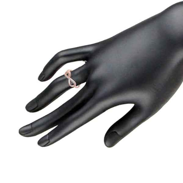 Rose Gold Infinity Ring - Shimmering Crystal Band Jewelry for Women