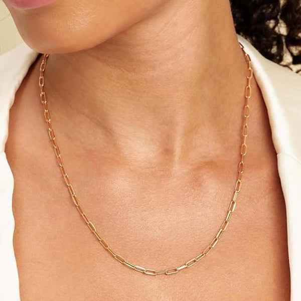 Chic Rose Gold Paperclip Necklace | Radiant Link Chain Jewelry