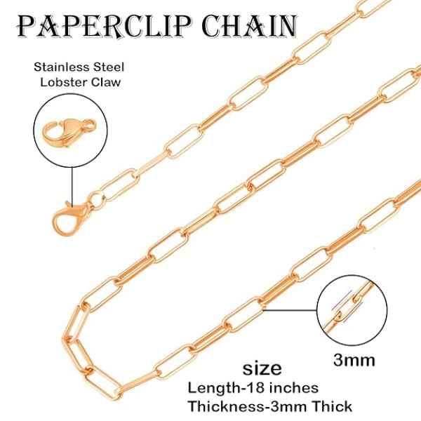 Chic Rose Gold Paperclip Necklace | Radiant Link Chain Jewelry