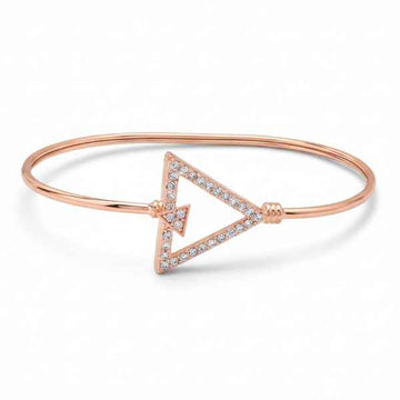 Chic Rose Gold Triangle Bangle | Refined Pave Crystal Cuff Jewelry