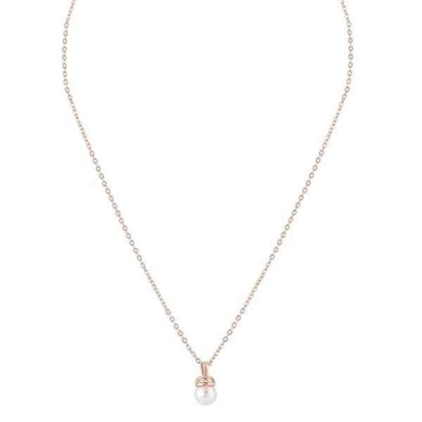 Elegant Rose Gold Pearl Pendant Necklace | Delicate & Classic