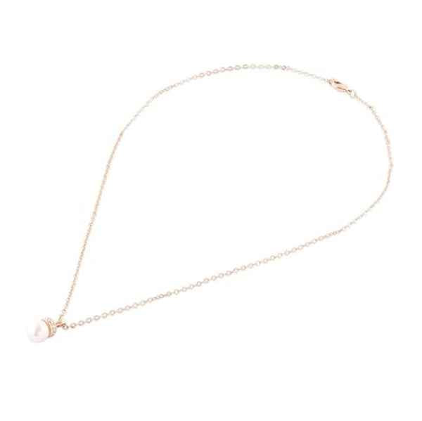 Elegant Rose Gold Pearl Pendant Necklace | Delicate & Classic