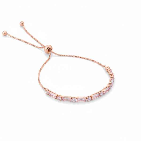 Stunning Rose Gold Baguette Bracelet | Chic Bolero Crystal Jewelry