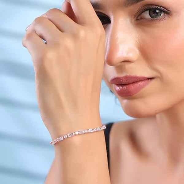 Stunning Rose Gold Baguette Bracelet | Chic Bolero Crystal Jewelry