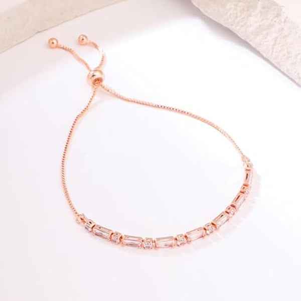 Stunning Rose Gold Baguette Bracelet | Chic Bolero Crystal Jewelry