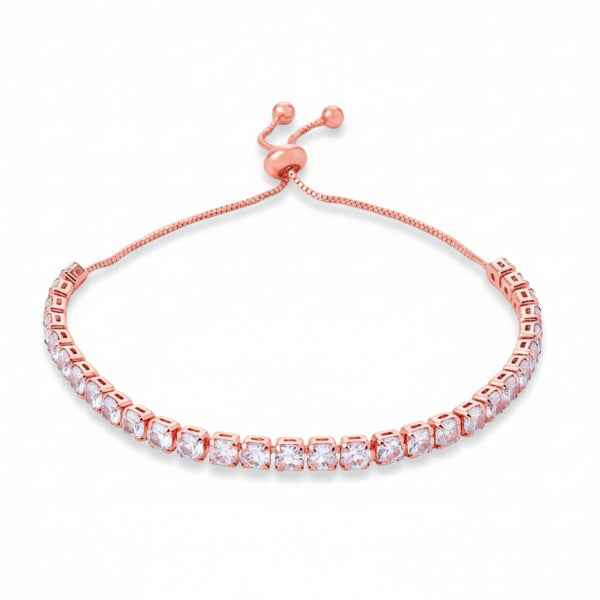 Chic Rose Gold Crystal Bracelet | Radiant Adjustable Jewelry