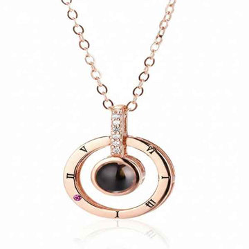 Eternal Rose Gold Projection Necklace | "I Love You" 100 Languages
