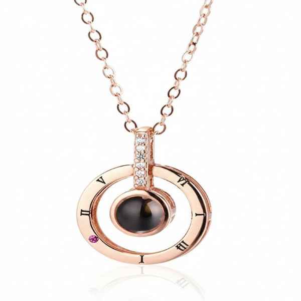 Eternal Rose Gold Projection Necklace | "I Love You" 100 Languages