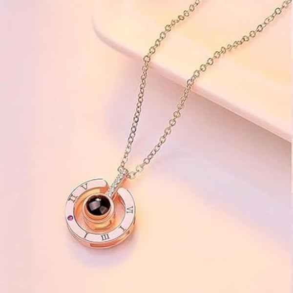 Eternal Rose Gold Projection Necklace | "I Love You" 100 Languages